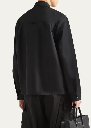Prada Men's Re-Nylon Button-Front Shirt | Thumbnail 3 Prada Men's Re-Nylon Button-Front Shirt | Thumbnail 3