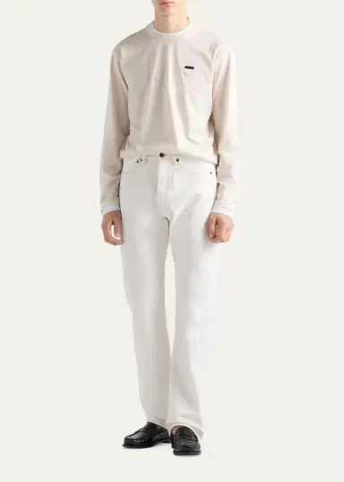 Prada Men's Denim Straight Leg Five-Pocket Pants | Thumbnail 2 Prada Men's Denim Straight Leg Five-Pocket Pants | Thumbnail 2