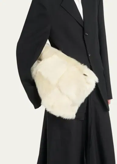 Bottega Veneta Cabat Check Shearling Clutch Bag | Thumbnail 2 Bottega Veneta Cabat Check Shearling Clutch Bag | Thumbnail 2