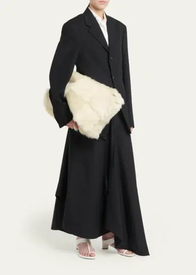 Bottega Veneta Cabat Check Shearling Clutch Bag | Thumbnail 5 Bottega Veneta Cabat Check Shearling Clutch Bag | Thumbnail 5