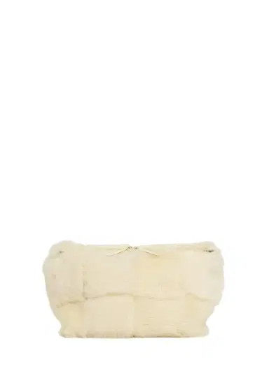 Bottega Veneta Cabat Check Shearling Clutch Bag | Thumbnail 1 Bottega Veneta Cabat Check Shearling Clutch Bag | Thumbnail 1