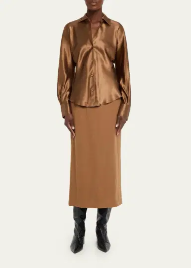 Lafayette 148 New York Dolman-Sleeve Metallic Silk Shirt | Thumbnail 2 Lafayette 148 New York Dolman-Sleeve Metallic Silk Shirt | Thumbnail 2