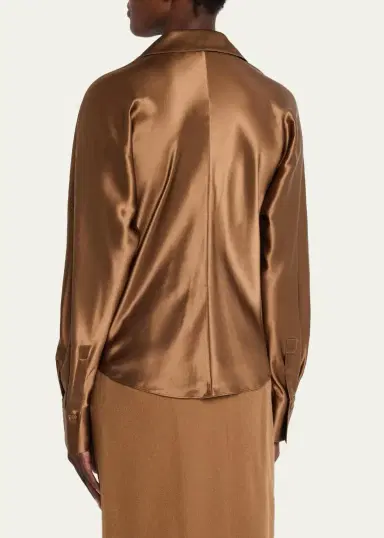 Lafayette 148 New York Dolman-Sleeve Metallic Silk Shirt | Thumbnail 3 Lafayette 148 New York Dolman-Sleeve Metallic Silk Shirt | Thumbnail 3