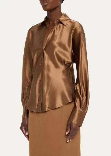 Lafayette 148 New York Dolman-Sleeve Metallic Silk Shirt | Thumbnail 4 Lafayette 148 New York Dolman-Sleeve Metallic Silk Shirt | Thumbnail 4
