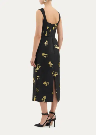 Rebecca Vallance Mariya Floral Jacquard Midi Dress | Thumbnail 3 Rebecca Vallance Mariya Floral Jacquard Midi Dress | Thumbnail 3