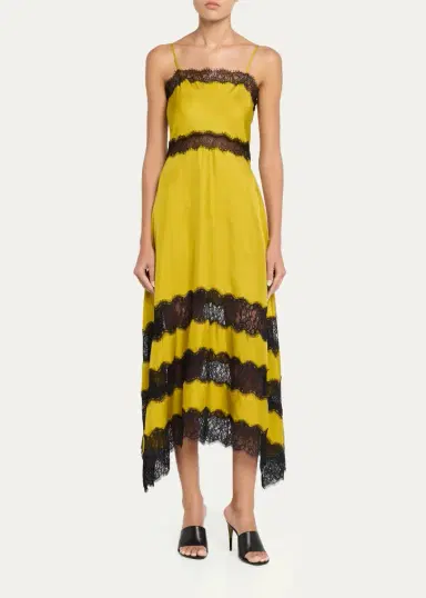 Ulla Johnson Coco Lace-Trimmed Silk Dress | Thumbnail 2 Ulla Johnson Coco Lace-Trimmed Silk Dress | Thumbnail 2