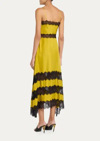Ulla Johnson Coco Lace-Trimmed Silk Dress | Thumbnail 3 Ulla Johnson Coco Lace-Trimmed Silk Dress | Thumbnail 3