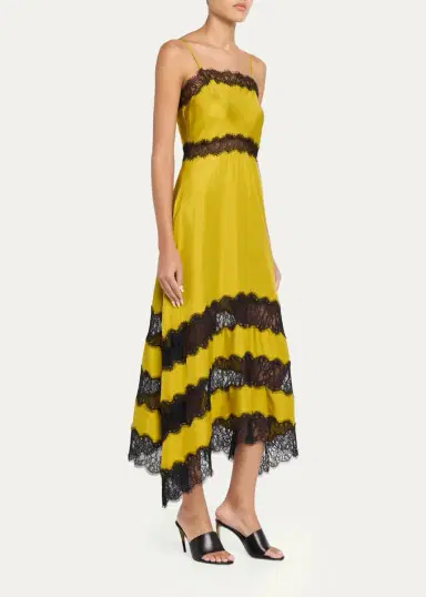 Ulla Johnson Coco Lace-Trimmed Silk Dress | Thumbnail 4 Ulla Johnson Coco Lace-Trimmed Silk Dress | Thumbnail 4