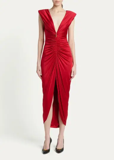 Versace Ruched Tulip-Hem Gown | Thumbnail 2 Versace Ruched Tulip-Hem Gown | Thumbnail 2
