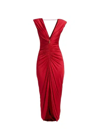 Versace Ruched Tulip-Hem Gown | Thumbnail 1 Versace Ruched Tulip-Hem Gown | Thumbnail 1