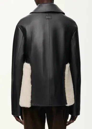 Loewe Leather & Lamb Shearling Single-Breasted Jacket | Thumbnail 3 Loewe Leather & Lamb Shearling Single-Breasted Jacket | Thumbnail 3