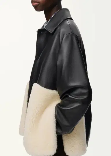 Loewe Leather & Lamb Shearling Single-Breasted Jacket | Thumbnail 5 Loewe Leather & Lamb Shearling Single-Breasted Jacket | Thumbnail 5