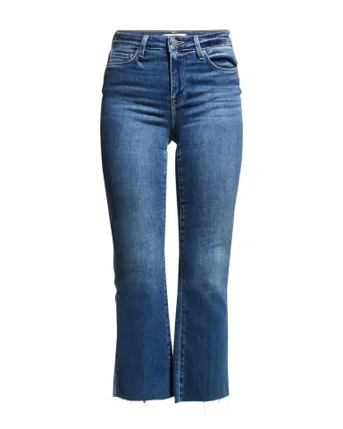 L'Agence Kendra High-Rise Crop Flare Jeans with Raw Hem | Thumbnail 2 L'Agence Kendra High-Rise Crop Flare Jeans with Raw Hem | Thumbnail 2