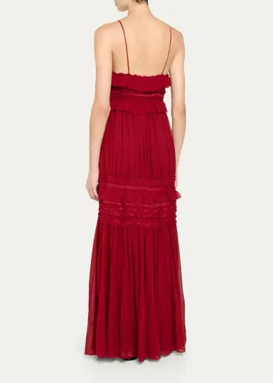 Ulla Johnson Dorothea Ribbon-Trim Ruffle Silk Gown | Thumbnail 3 Ulla Johnson Dorothea Ribbon-Trim Ruffle Silk Gown | Thumbnail 3