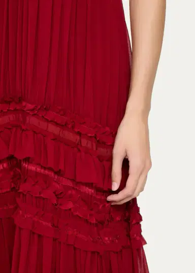 Ulla Johnson Dorothea Ribbon-Trim Ruffle Silk Gown | Thumbnail 5 Ulla Johnson Dorothea Ribbon-Trim Ruffle Silk Gown | Thumbnail 5