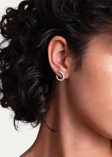 Marie Mas 18K Rose Gold Radiant Diamond Hoop Earrings | Thumbnail 2 Marie Mas 18K Rose Gold Radiant Diamond Hoop Earrings | Thumbnail 2