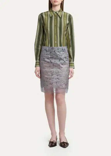 Marni Floral Semi-Sheer Knee-Length Skirt | Thumbnail 2 Marni Floral Semi-Sheer Knee-Length Skirt | Thumbnail 2
