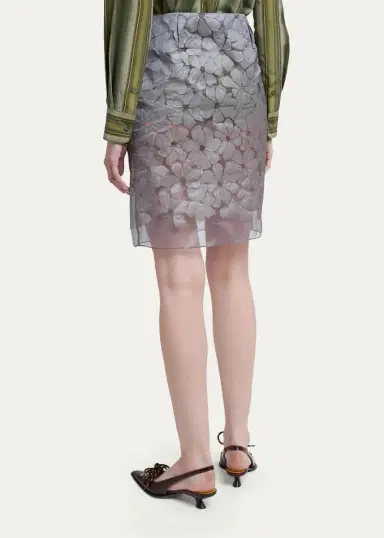 Marni Floral Semi-Sheer Knee-Length Skirt | Thumbnail 3 Marni Floral Semi-Sheer Knee-Length Skirt | Thumbnail 3
