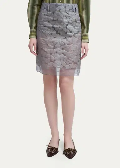 Marni Floral Semi-Sheer Knee-Length Skirt | Thumbnail 4 Marni Floral Semi-Sheer Knee-Length Skirt | Thumbnail 4