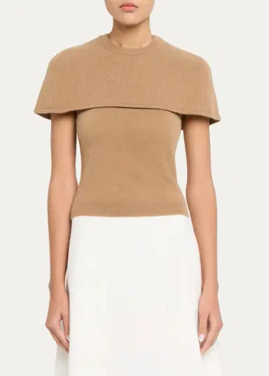 Simkhai Yuki Short-Sleeve Cashmere Cape Top | Thumbnail 4 Simkhai Yuki Short-Sleeve Cashmere Cape Top | Thumbnail 4