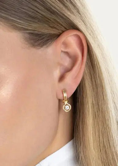 Melissa Kaye 18K Yellow Gold Rocky Earrings with Diamonds, Small | Thumbnail 2 Melissa Kaye 18K Yellow Gold Rocky Earrings with Diamonds, Small | Thumbnail 2