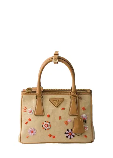 Prada Galleria Floral Embroidered Leather Tote Bag | Thumbnail 1 Prada Galleria Floral Embroidered Leather Tote Bag | Thumbnail 1