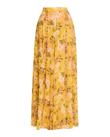 Badgley Mischka Collection Pleated Floral-Print Georgette Palazzo Pants | Thumbnail 1 Badgley Mischka Collection Pleated Floral-Print Georgette Palazzo Pants | Thumbnail 1