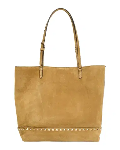 Valentino Garavani Medium Rockstud Suede Tote Bag | Thumbnail 1 Valentino Garavani Medium Rockstud Suede Tote Bag | Thumbnail 1