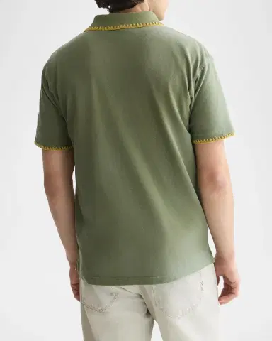 Scotch & Soda Men's Pique Worked-Out Relaxed-Fit Polo Shirt | Thumbnail 3 Scotch & Soda Men's Pique Worked-Out Relaxed-Fit Polo Shirt | Thumbnail 3