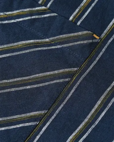 Scotch & Soda Men's Stripe Cotton and Linen Relaxed-Fit Short-Sleeve Shirt | Thumbnail 6 Scotch & Soda Men's Stripe Cotton and Linen Relaxed-Fit Short-Sleeve Shirt | Thumbnail 6