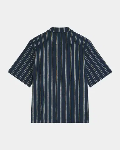 Scotch & Soda Men's Stripe Cotton and Linen Relaxed-Fit Short-Sleeve Shirt | Thumbnail 7 Scotch & Soda Men's Stripe Cotton and Linen Relaxed-Fit Short-Sleeve Shirt | Thumbnail 7