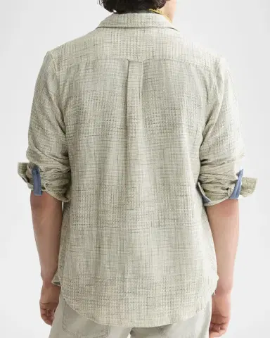 Scotch & Soda Men's Melange Waffle Classic Fit Button-Front Shirt | Thumbnail 3 Scotch & Soda Men's Melange Waffle Classic Fit Button-Front Shirt | Thumbnail 3