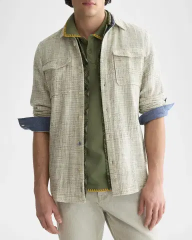 Scotch & Soda Men's Melange Waffle Classic Fit Button-Front Shirt | Thumbnail 4 Scotch & Soda Men's Melange Waffle Classic Fit Button-Front Shirt | Thumbnail 4