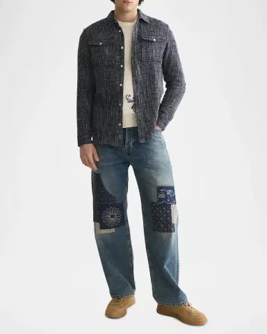 Scotch & Soda Men's Melange Waffle Classic Fit Button-Front Shirt | Thumbnail 2 Scotch & Soda Men's Melange Waffle Classic Fit Button-Front Shirt | Thumbnail 2
