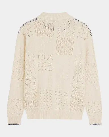Scotch & Soda Men's Multi-Stitch Cotton Knit Cardigan | Thumbnail 7 Scotch & Soda Men's Multi-Stitch Cotton Knit Cardigan | Thumbnail 7