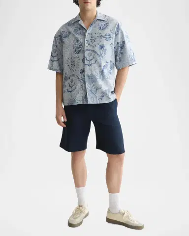 Scotch & Soda x Royal Delft Men's Loose Short-Sleeve Jacquard Shirt | Thumbnail 2 Scotch & Soda x Royal Delft Men's Loose Short-Sleeve Jacquard Shirt | Thumbnail 2
