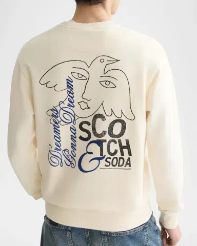 Scotch & Soda Men's Front And Back Artwork Regular-Fit Sweatshirt | Thumbnail 3 Scotch & Soda Men's Front And Back Artwork Regular-Fit Sweatshirt | Thumbnail 3