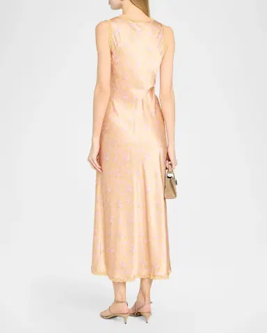 LoveShackFancy Nirelle Floral Satin Midi Dress | Thumbnail 3 LoveShackFancy Nirelle Floral Satin Midi Dress | Thumbnail 3
