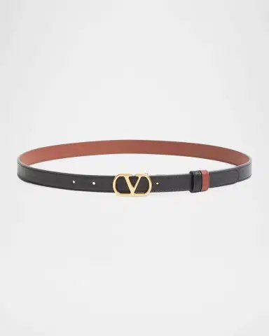 Valentino Garavani VLogo Signature Reversible Shiny Calfskin Belt 20MM | Thumbnail 3 Valentino Garavani VLogo Signature Reversible Shiny Calfskin Belt 20MM | Thumbnail 3