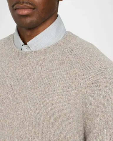 Brunello Cucinelli Men's Wool, Silk and Cashmere Donegal Crewneck Sweater | Thumbnail 5 Brunello Cucinelli Men's Wool, Silk and Cashmere Donegal Crewneck Sweater | Thumbnail 5