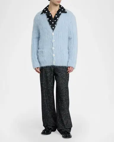 Dolce & Gabbana Men's Costa Mohair V-Neck Cardigan Sweater | Thumbnail 2 Dolce & Gabbana Men's Costa Mohair V-Neck Cardigan Sweater | Thumbnail 2