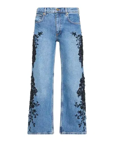 Ramy Brook Lea Beaded Cropped Wide-Leg Jean | Thumbnail 1 Ramy Brook Lea Beaded Cropped Wide-Leg Jean | Thumbnail 1