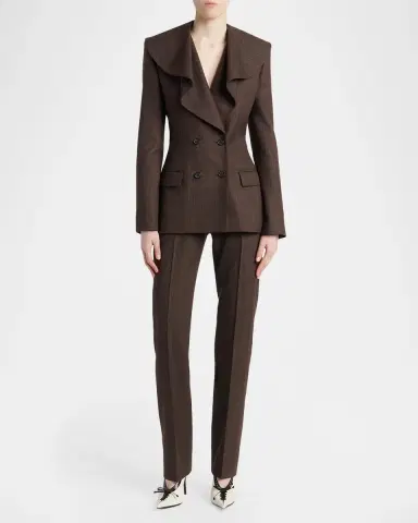Alexander McQueen Striped Double-Breasted Wool Blazer | Thumbnail 2 Alexander McQueen Striped Double-Breasted Wool Blazer | Thumbnail 2
