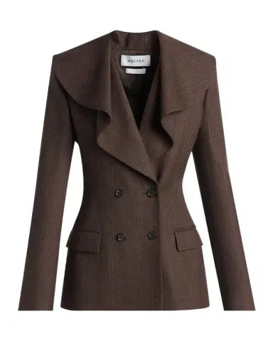 Alexander McQueen Striped Double-Breasted Wool Blazer | Thumbnail 1 Alexander McQueen Striped Double-Breasted Wool Blazer | Thumbnail 1