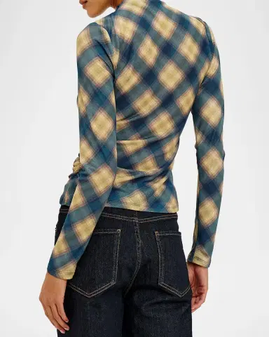 RAILS Joelle Asymmetric Ruched Plaid Top | Thumbnail 3 RAILS Joelle Asymmetric Ruched Plaid Top | Thumbnail 3