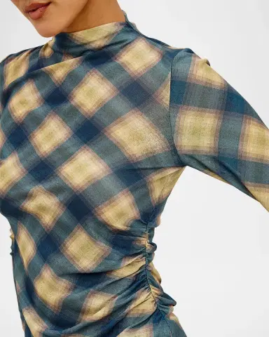 RAILS Joelle Asymmetric Ruched Plaid Top | Thumbnail 5 RAILS Joelle Asymmetric Ruched Plaid Top | Thumbnail 5