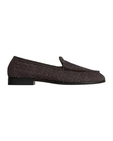 Bottega Veneta Men's Silenzio Intrecciato Suede Moc-Toe Loafers | Thumbnail 1 Bottega Veneta Men's Silenzio Intrecciato Suede Moc-Toe Loafers | Thumbnail 1