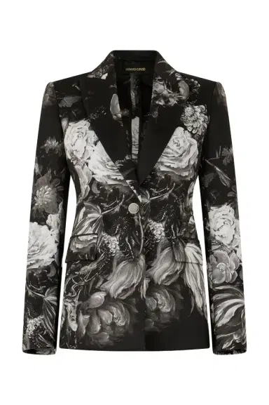 Roberto Cavalli Fiammingo Flowers Print Jacket | Thumbnail 1 Roberto Cavalli Fiammingo Flowers Print Jacket | Thumbnail 1