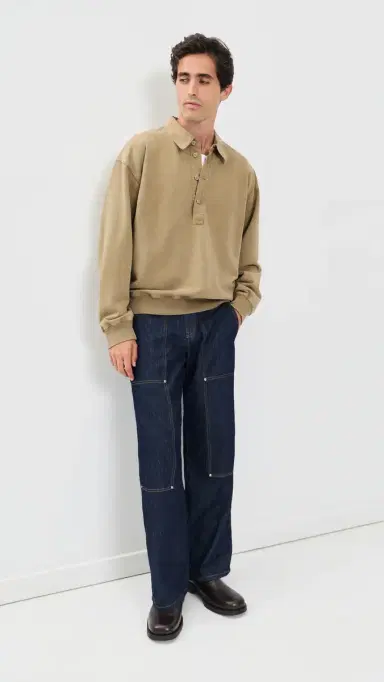 Helmut Lang Garment-Dyed French Terry Polo | Thumbnail 5 Helmut Lang Garment-Dyed French Terry Polo | Thumbnail 5