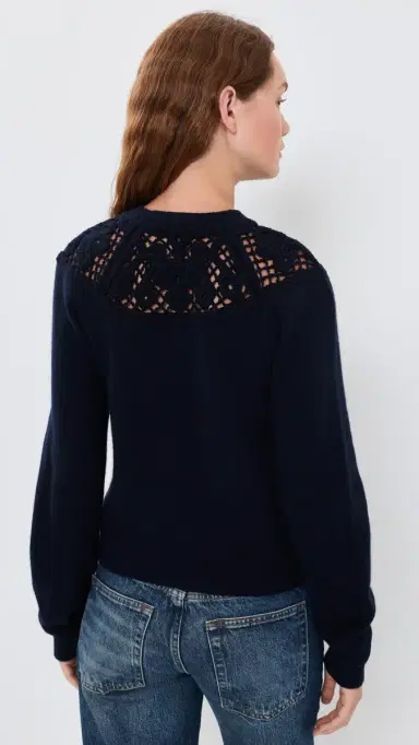 Frame The Lace Gathered Sweater | Thumbnail 3 Frame The Lace Gathered Sweater | Thumbnail 3